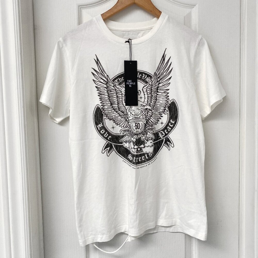 The People Vs - Nobility Eagle Love & Peace Oversized Boyfriend Graphic Tee